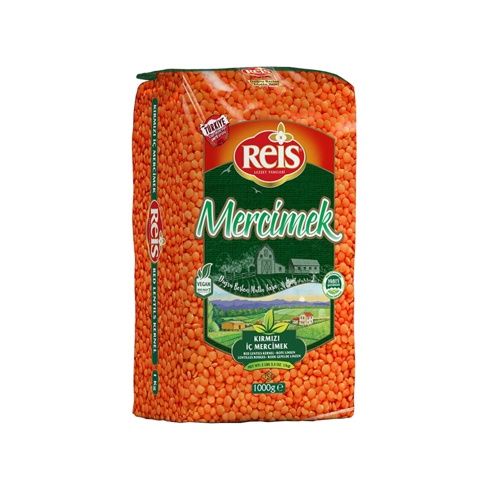 1. Kalite Reis Kırmızı Mercimek 1kg