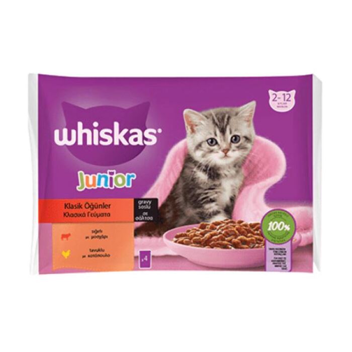 Whiskas Pounch 4X85Gr Junior Klasik Öğünler