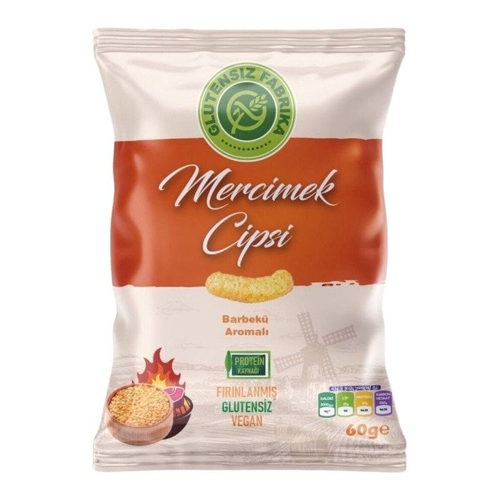 Glutensiz Fabrika Mercimek Cipsi Barbekü 60Gr