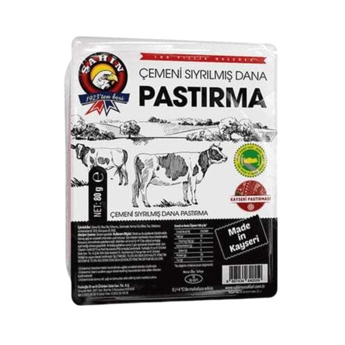 Şahin Pastırma 80Gr Çemeni Sıyrılmış