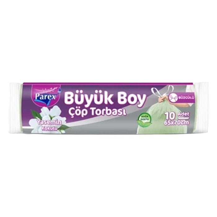 Parex Büzgülü Çöp Torbası Eko.Büyük Boy 10 Adet Yasemin