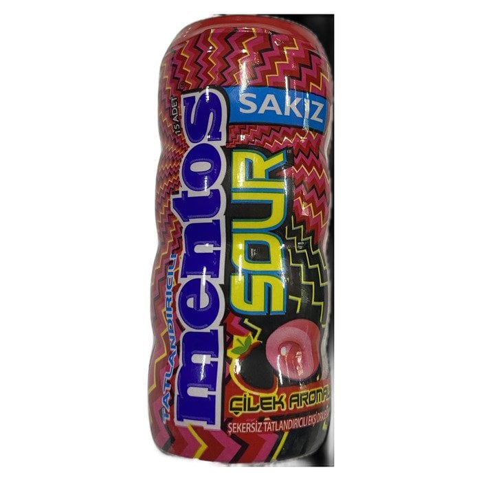 Mentos Sour Çilek Aromalı Sakız 30Gr