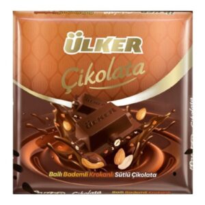 Ülker Kare Çikolata 60Gr Ballı Bademli Krokanlı